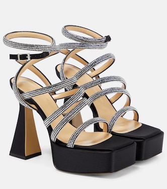 Sydney embellished satin platform sandals | Mach & Mach