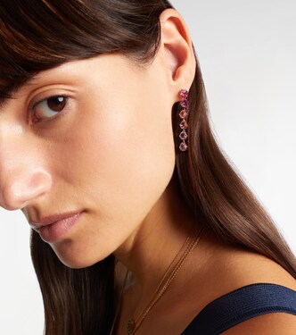 Orecchini pendenti in oro rosa 14kt con cristalli | Suzanne Kalan