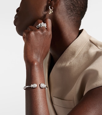 Nudo 18kt white gold bracelet with diamonds and topaz | Pomellato