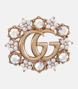 Brosche Double G mit Kristallen | Gucci