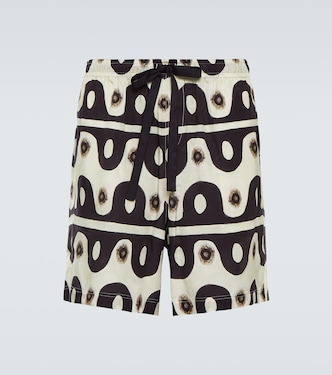 Shorts en mezcla de algodón estampados | Commas