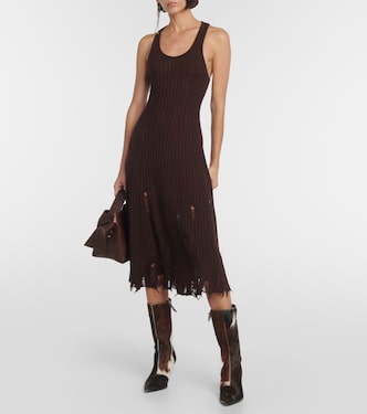 Vestido midi en mezcla de lino | Acne Studios