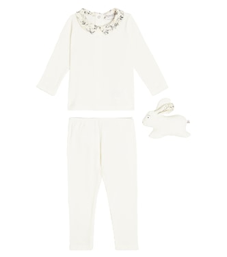 Bébé – Set top, pantalon et peluche Denice en coton | Bonpoint