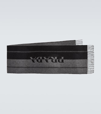 Sciarpa in jacquard di lana con logo | Prada