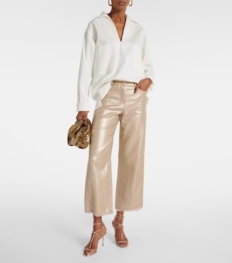 High-rise cropped linen wide-leg pants | 'S Max Mara