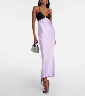 Lace-trimmed silk satin gown | The Sei