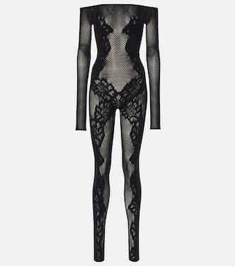 Jumpsuit in maglia traforata con pizzo | Wolford