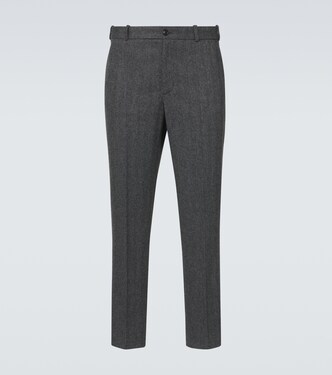 Herringbone wool-blend straight pants | Moncler