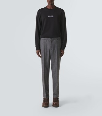 Herringbone wool-blend straight pants | Moncler