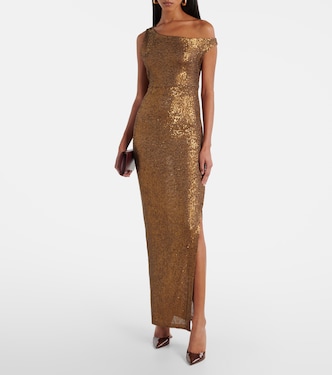 Sequined one-shoulder gown | Norma Kamali