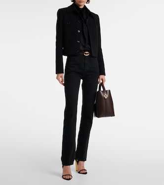 Veste raccourcie en laine mélangée | Saint Laurent