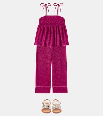 Pantaloni a gamba larga Lumiere con lamé | Oséree Kids