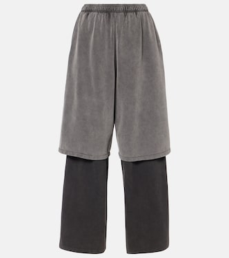 Layered cotton fleece sweatpants | Acne Studios