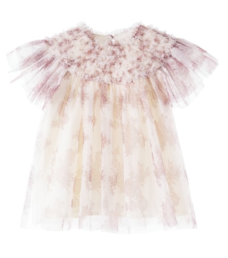 Carla floral ruffled tulle top | C'era Una Volta