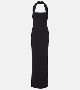 Ilona halterneck crêpe gown | Solace London