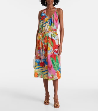 Bedrucktes Midikleid aus Baumwolle | Farm Rio