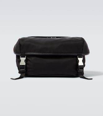 Re-Nylon leather-trimmed shoulder bag | Prada