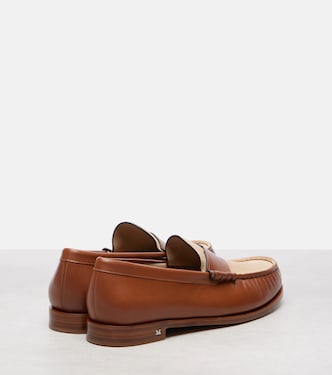 Logo leather and suede mocassins | Max Mara