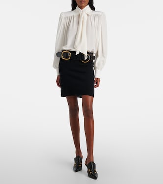 Scarf-detail silk crêpe de chine blouse | Chloé