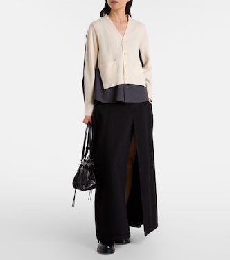 Striped layered wool cardigan | Sacai