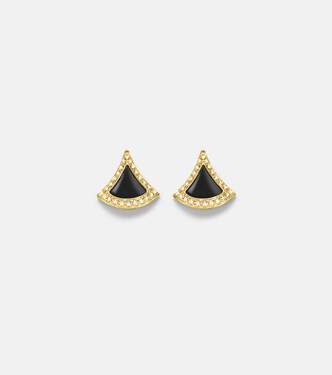 Ohrringe Divas' Dream aus 18kt Gelbgold mit Diamanten und Onyx | Bvlgari
