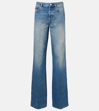 Horsebit mid-rise flared jeans | Gucci