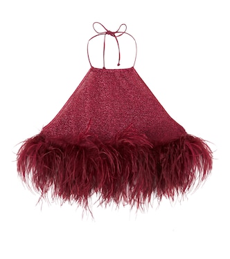 Lumière feather-trimmed top | Oséree Kids