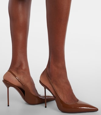 Lidia 105 patent leather slingback pumps | Paris Texas