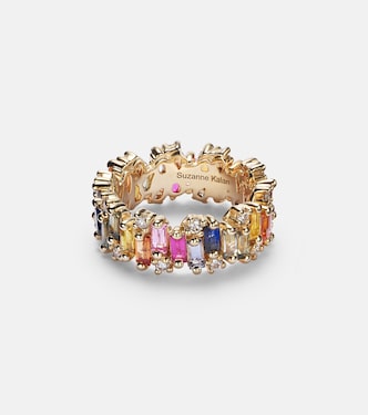 Ring Audrey aus 18kt Gelbgold mit Diamanten und Saphiren | Suzanne Kalan
