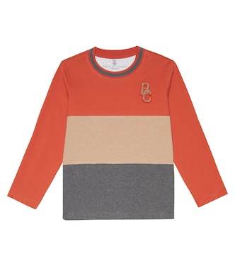 스트라이프 코튼 스웨터 | Brunello Cucinelli Kids