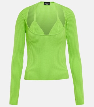 Top en punto acanalado de lana | Blumarine