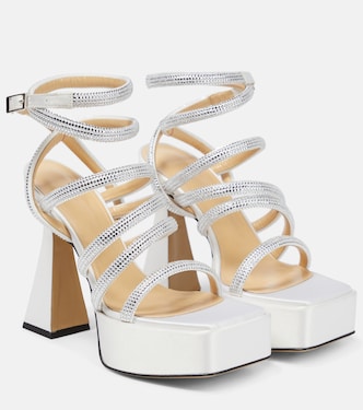 Sydney embellished satin platform sandals | Mach & Mach