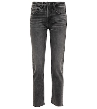 Girlfriend mid-rise cropped jeans | AG Jeans