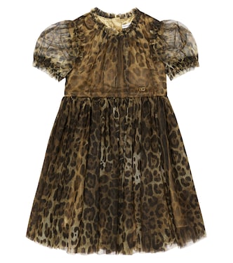 Leopard-print tulle dress | Dolce&Gabbana Kids