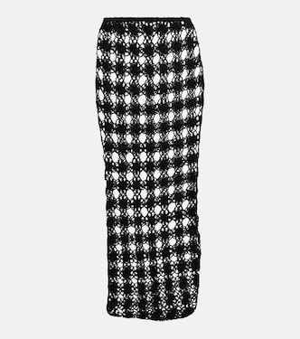 Open-knit cotton midi skirt | Anna Kosturova