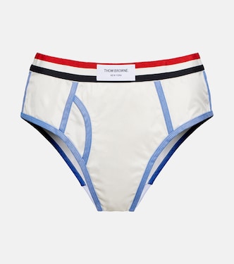 Culottes Oxford Stripe in cotone e seta | Thom Browne