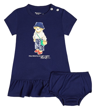 Baby Polo Bear cotton dress and bloomers set | Polo Ralph Lauren Kids