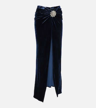 Embellished velvet maxi skirt | Rabanne