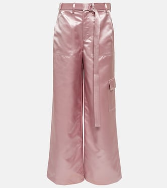 Shay high-rise satin wide-leg pants | Staud