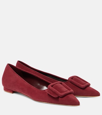 Ballerinas Maysalepumpflat aus Veloursleder | Manolo Blahnik