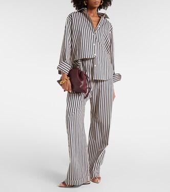 Camisa de mezcla de algodón a rayas | The Frankie Shop