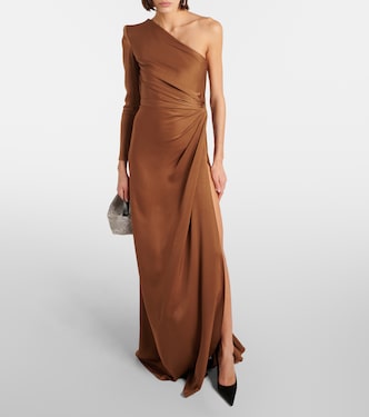 One-shoulder satin gown | Alex Perry