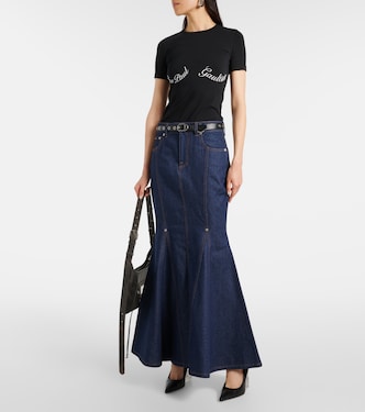 Gonna di jeans lunga a vita alta  | Jean Paul Gaultier