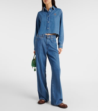 Jean ample à taille mi-haute | Miu Miu