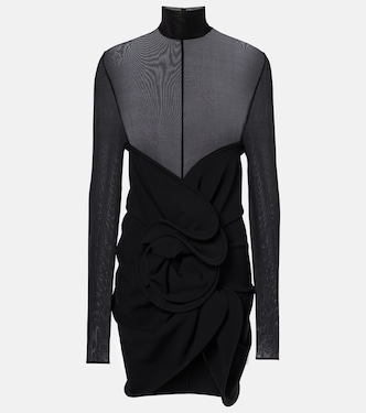 Gathered sheer wool-blend minidress | Magda Butrym