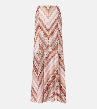 Falda larga de lamé en zigzag | Missoni