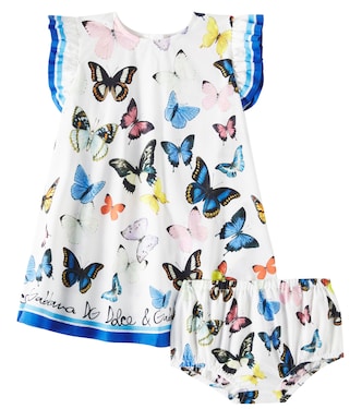 Baby - Set di abito e culottes in cotone | Dolce&Gabbana Kids