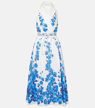 Abito midi Orchid Blues con stampa | Rebecca Vallance