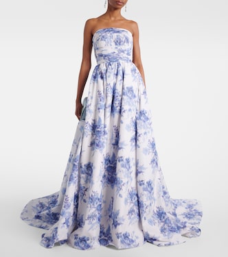 Floral taffeta bustier gown | Carolina Herrera