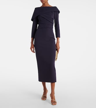 Off-shoulder crêpe midi dress | Safiyaa